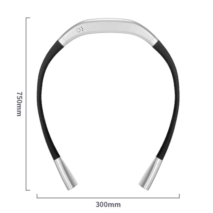 LED Hanging Neck Light Universal Hose Eye Protection Reading Light, Space Silver, Elegant Black