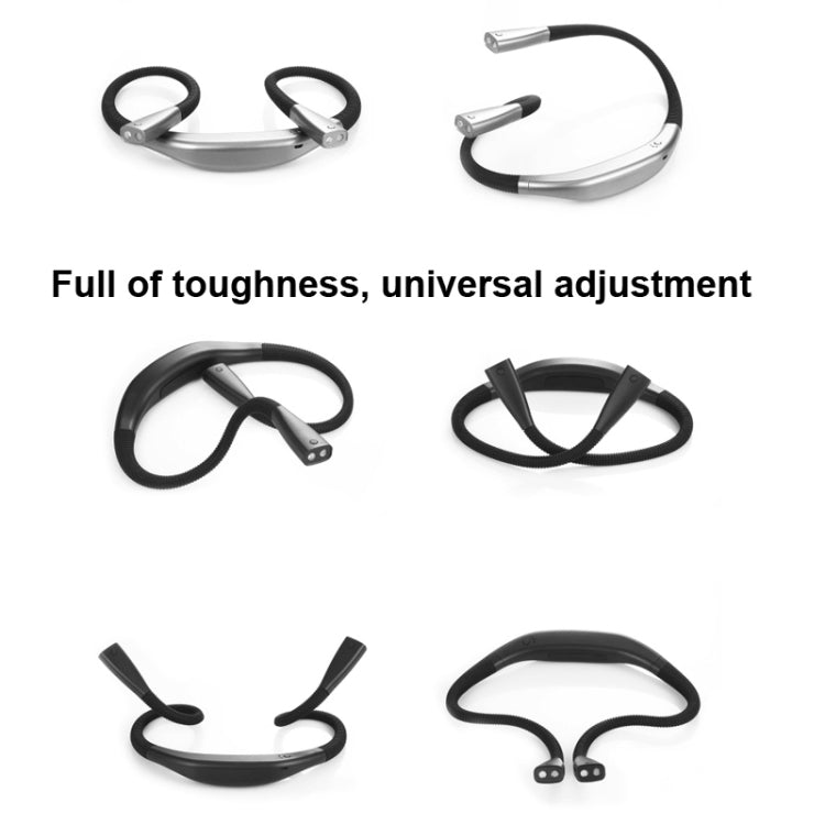 LED Hanging Neck Light Universal Hose Eye Protection Reading Light, Space Silver, Elegant Black