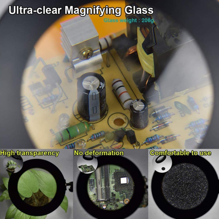 5X Magnifying Glass LED Folding Long Arm Clip Light Eye-protection USB Reading Lamp, Small, Medium, Large