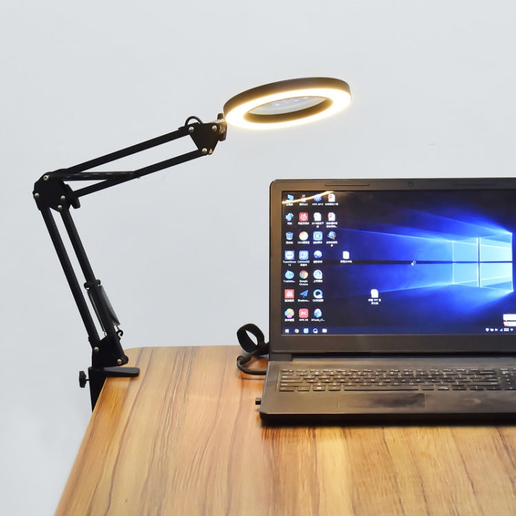 5X Magnifying Glass LED Folding Long Arm Clip Light Eye-protection USB Reading Lamp, Small, Medium, Large