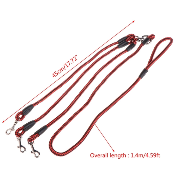 140cm 3 In 1 Leash Multi-head Dog Walking Rope, 140cm 3 In 1 Rose Red, 140cm 3 In 1 Blue, 140cm 3 In 1 Red