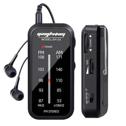 SH-05 Mini Listening Test Special Pin-Type FM/AM Two-Band Radio With Back Clip