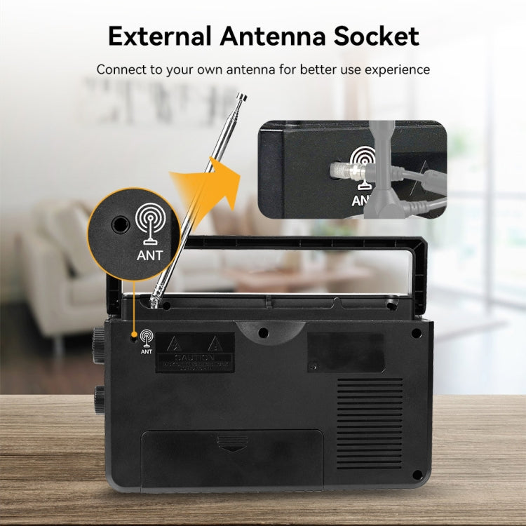 Retekess TR638 LCD Digital Display Full-Band Bluetooth FM Radio Support External Antenna, TR638 (US Plug), TR638 (EU Plug)