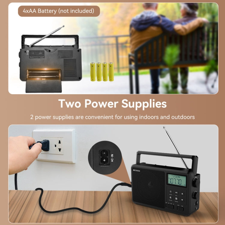 Retekess TR638 LCD Digital Display Full-Band Bluetooth FM Radio Support External Antenna, TR638 (US Plug), TR638 (EU Plug)