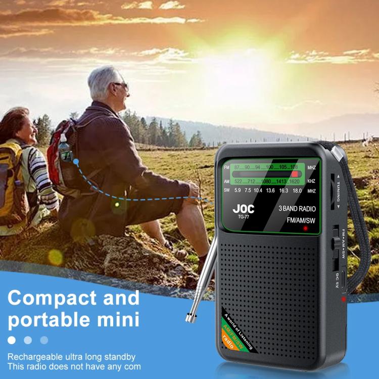 JOC TG-77 Mini FM / AM / SW Portable Full-Band Full-Channel Radio