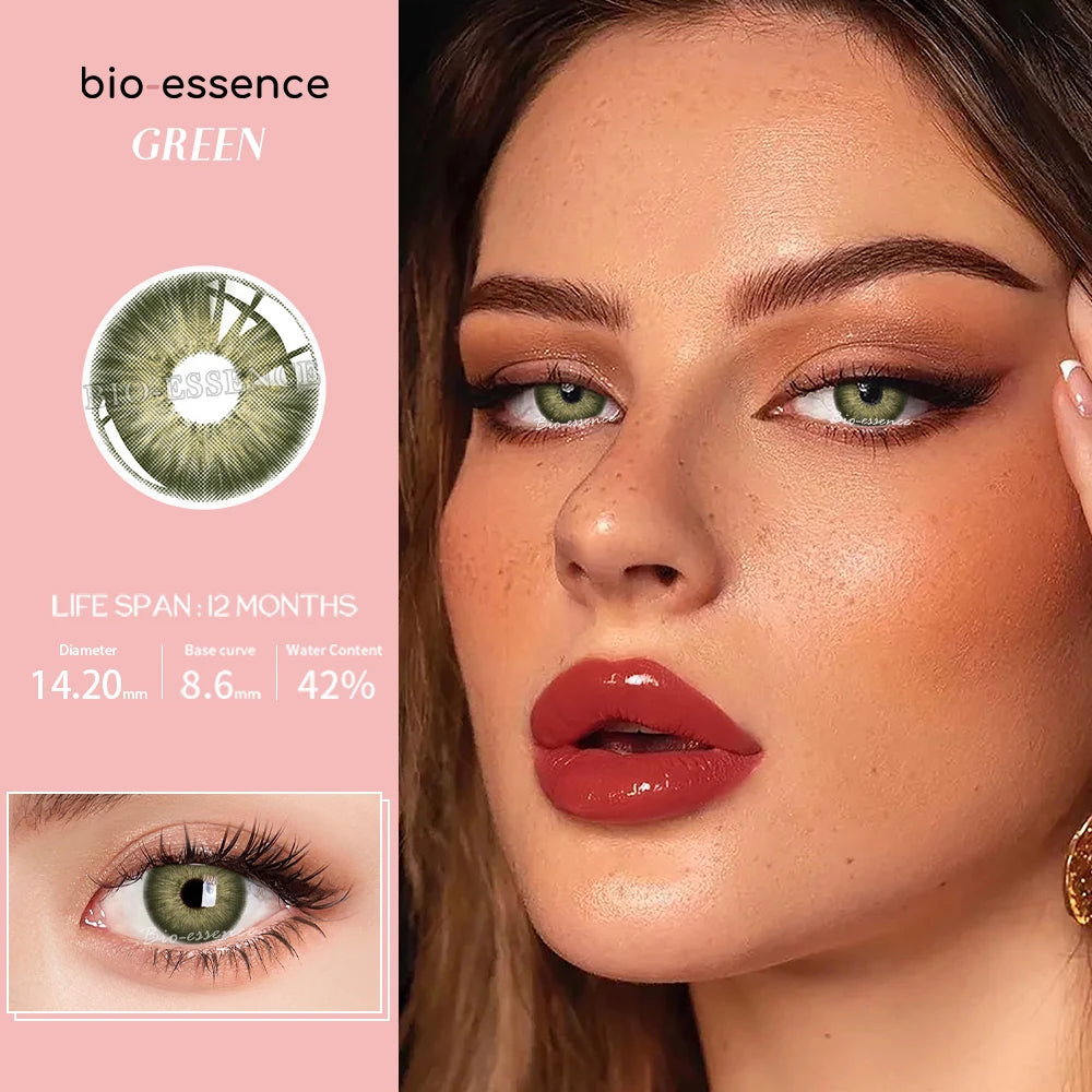 Bio-essence 1 Pair Colored Contact Lenses Natural Look Brown Eye Lenses Gray Contact Blue Lenses Fast Delivery Green Eye Lenses
