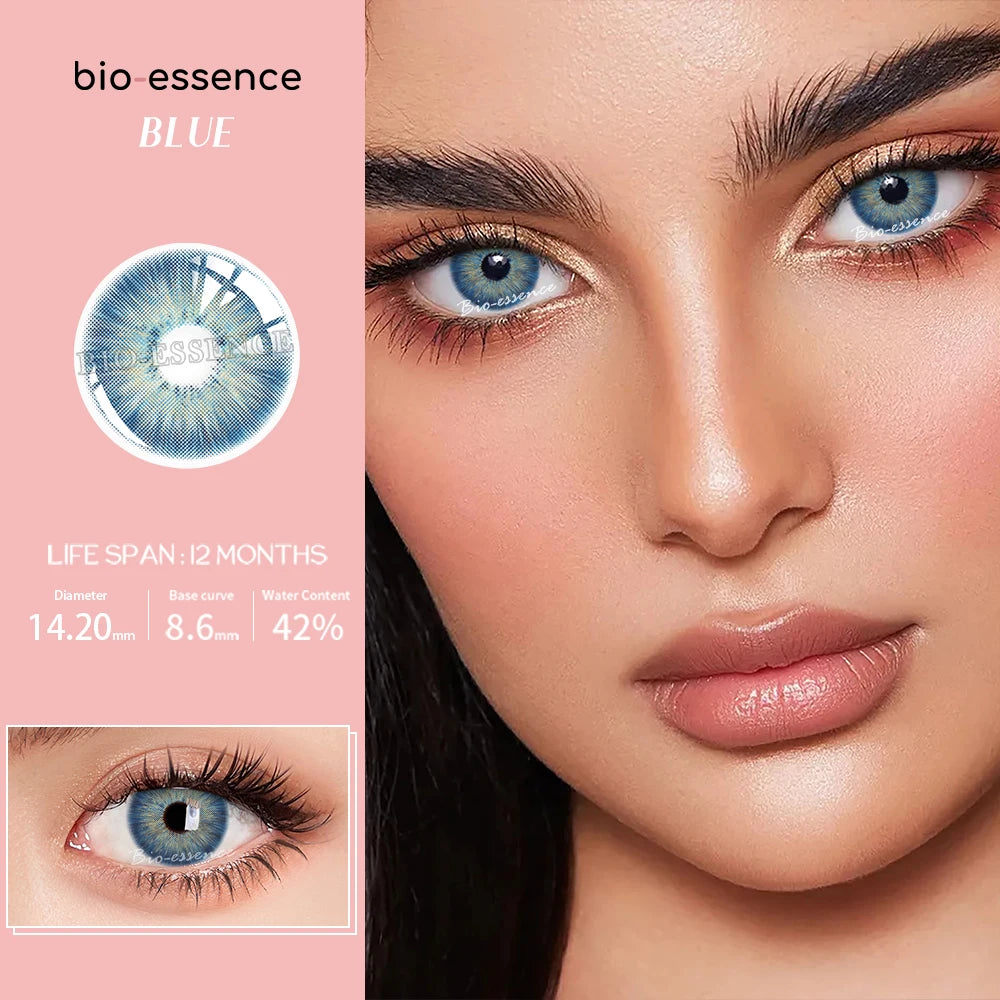 Bio-essence 1 Pair Colored Contact Lenses Natural Look Brown Eye Lenses Gray Contact Blue Lenses Fast Delivery Green Eye Lenses