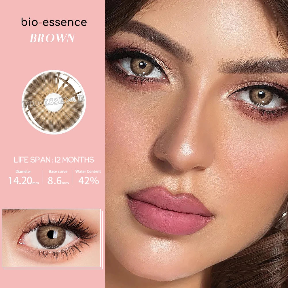 Bio-essence 1 Pair Colored Contact Lenses Natural Look Brown Eye Lenses Gray Contact Blue Lenses Fast Delivery Green Eye Lenses