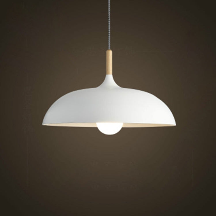 40W 35cm Minimalist Creative Personality Semi-circular Lid Chandelier Wrought Iron Single-head Restaurant Living Room Hotel Lamps, 35cm Black, 35cm White