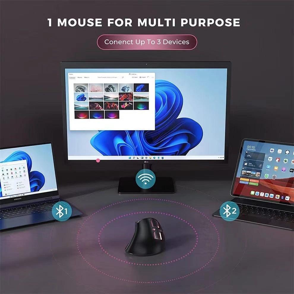 Bluetooth Vertical Mouse Wireless USB24 Three-mode Charging
