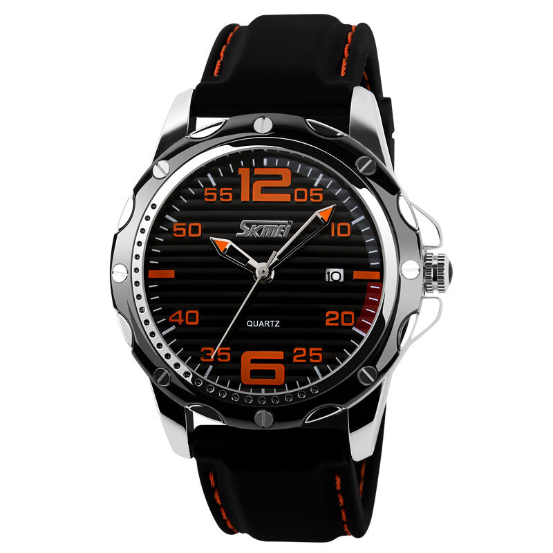 Classic Trend Silicone Strap  30m Waterproof Calendar Watch