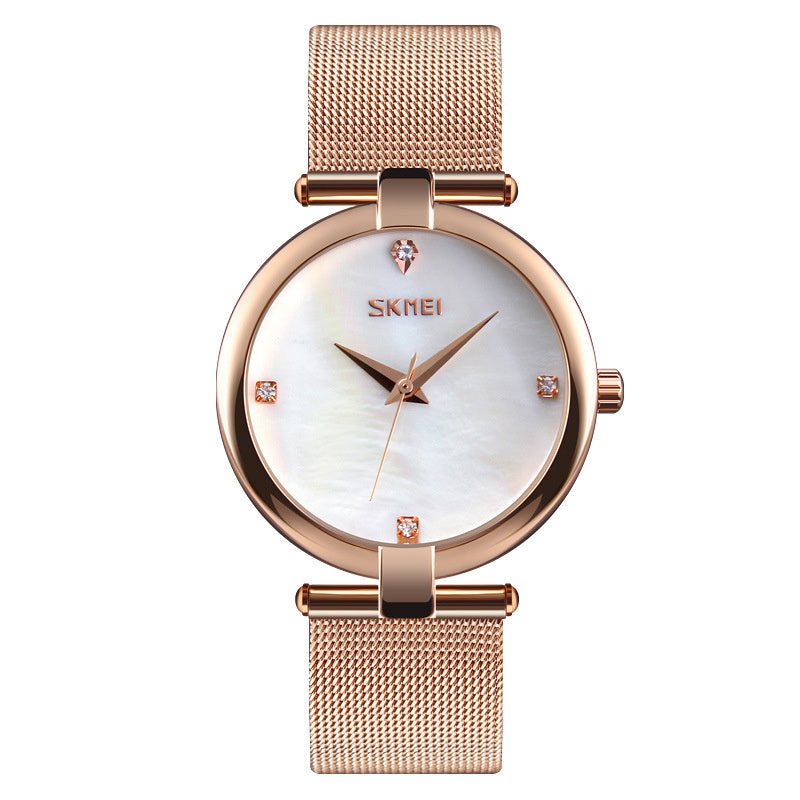Ladies Mesh Strap Elegant Student Female Waterproof Quartz Watch